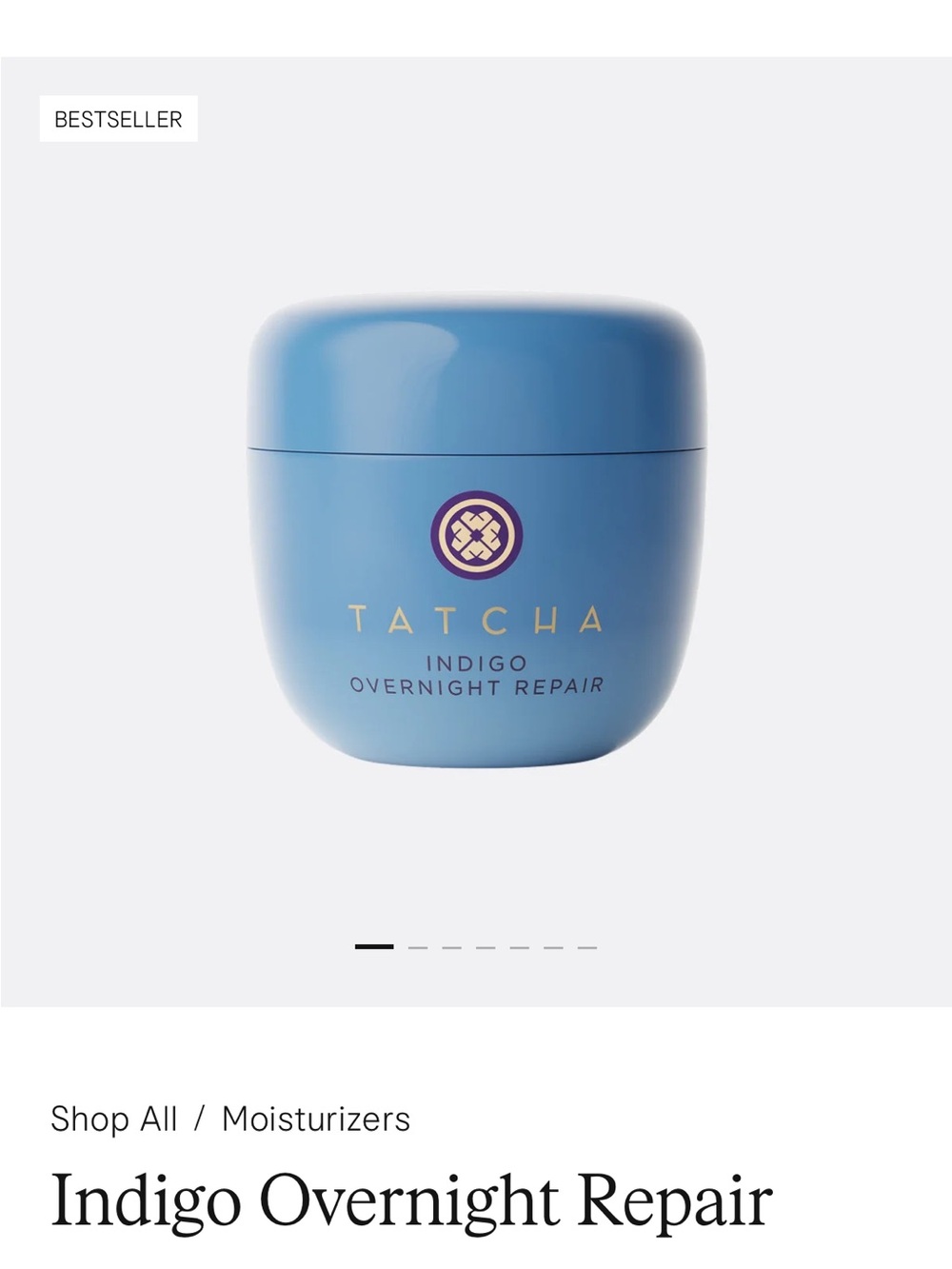 NEW Tatcha Indigo Overnight Repair Moisturizer